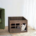 Load image into Gallery viewer, Durable Wooden Cat Cave Bed with Cushion