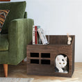 Load image into Gallery viewer, Durable Wooden Cat Cave Bed with Cushion