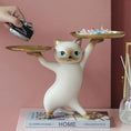Load image into Gallery viewer, Resin Creative Cat Figurines Storage Tray Key Holder
