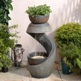 Load image into Gallery viewer, Modern Curved S-Shaped Waterfalls Feature with Bowl Planter Waterscape