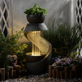 Load image into Gallery viewer, Modern Curved S-Shaped Waterfalls Feature with Bowl Planter Waterscape