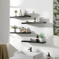 Load image into Gallery viewer, Set Of 4 Black 24 Rustic Wall Shelves For Bedroom