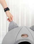 Load image into Gallery viewer, Cozy Cat Ear Pet Bed – Plush, Warm & Washable