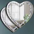 Load image into Gallery viewer, Heart Shaped Crystal Diamond Glass Mirror Wall Decor Set