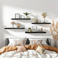 Load image into Gallery viewer, Set Of 4 Black 24 Rustic Wall Shelves For Bedroom