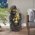Load image into Gallery viewer, Outdoor Water Fountain with Flower Pot and Lights
