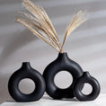 Load image into Gallery viewer, Circular Hollow Ceramic Vase Donuts Nordic Art