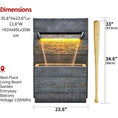 Load image into Gallery viewer, Outdoor Garden Cascading Stone Floor-Standing Waterfall Fountain with LED Lights