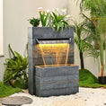 Load image into Gallery viewer, Outdoor Garden Cascading Stone Floor-Standing Waterfall Fountain with LED Lights