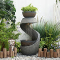 Load image into Gallery viewer, Modern Curved S-Shaped Waterfalls Feature with Bowl Planter Waterscape