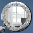 Load image into Gallery viewer, Luxury Crystal Crush Diamond Round Silver Mirror