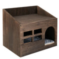 Load image into Gallery viewer, Durable Wooden Cat Cave Bed with Cushion
