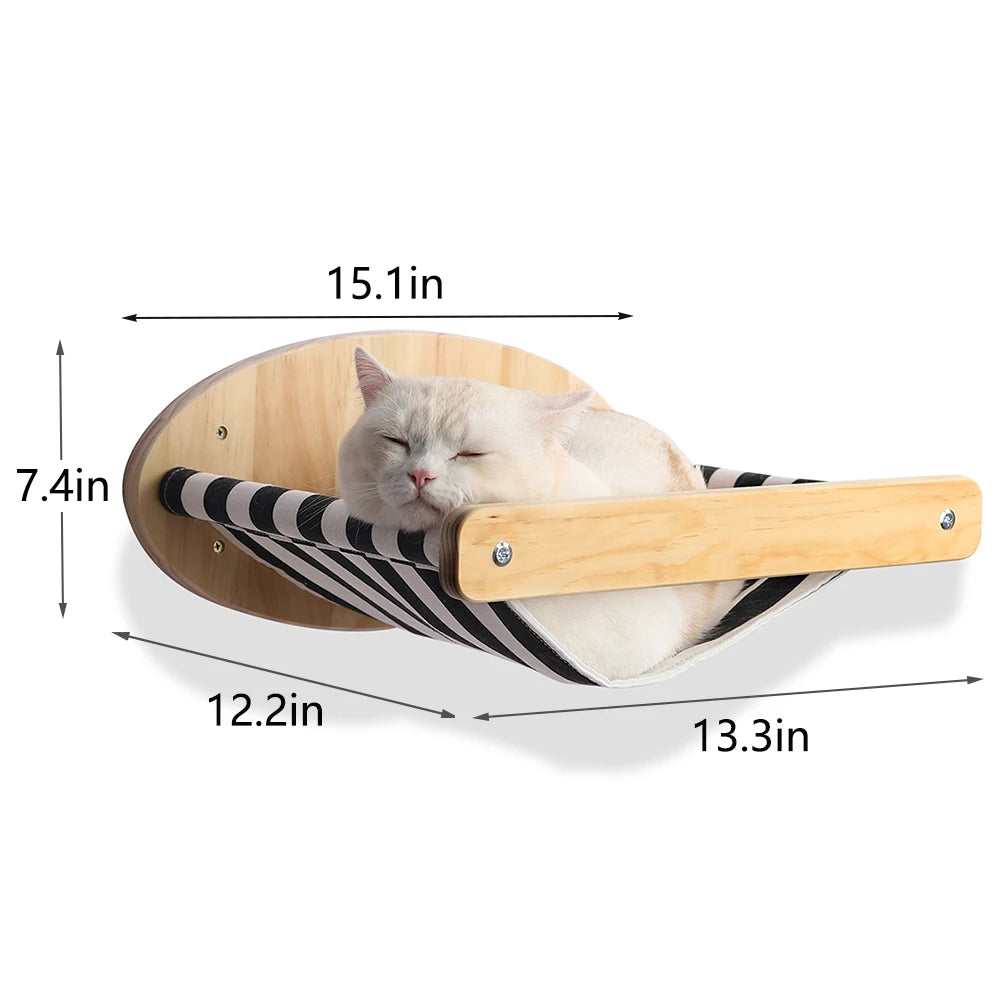 Wall-Mounted Cat Climbing Shelf with Sisal Scratching Post