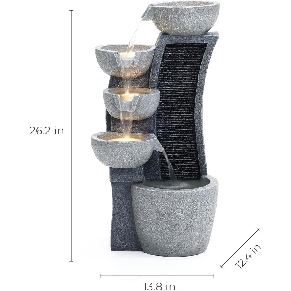 Lights Relaxation Garden Decor Electric Waterfall Fountain