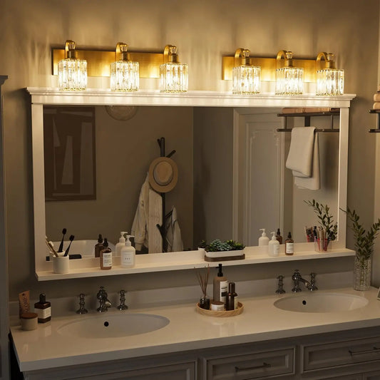 Gold Modern Crystal Vanity Light Fixtures
