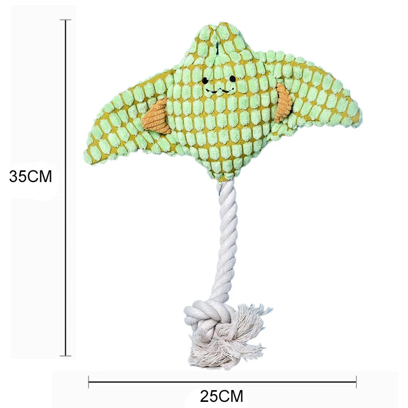 Bite-Resistant Squeaky Corduroy Toy for Small & Large Dogs