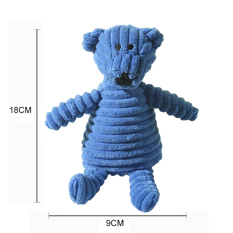 Bite-Resistant Squeaky Corduroy Toy for Small & Large Dogs