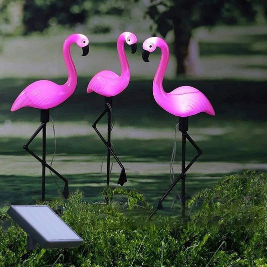 3PCS Solar Flamingo Ground Lamp