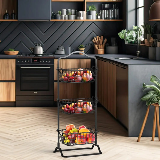 Wire Market Fruit Basket Stand