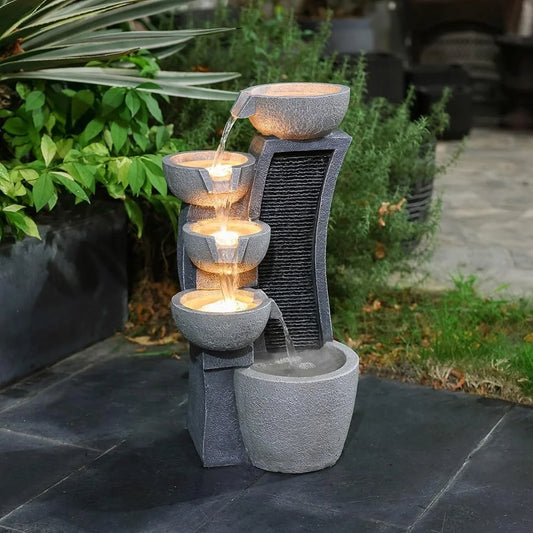 Lights Relaxation Garden Decor Electric Waterfall Fountain