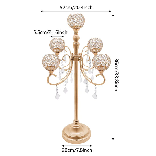 Arms Crystal Candelabra Candle Holder