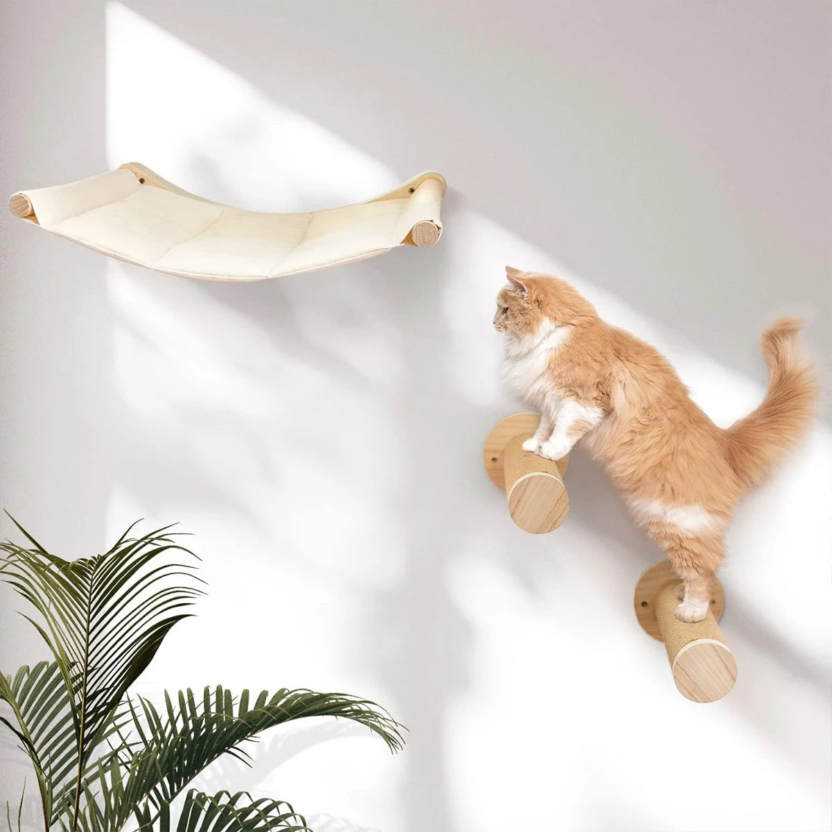 Wall Mounted Cat Hammock with Sisal Rope
