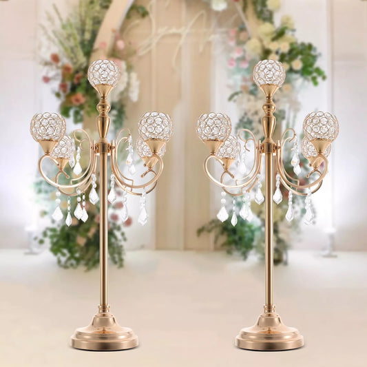 Arms Crystal Candelabra Candle Holder