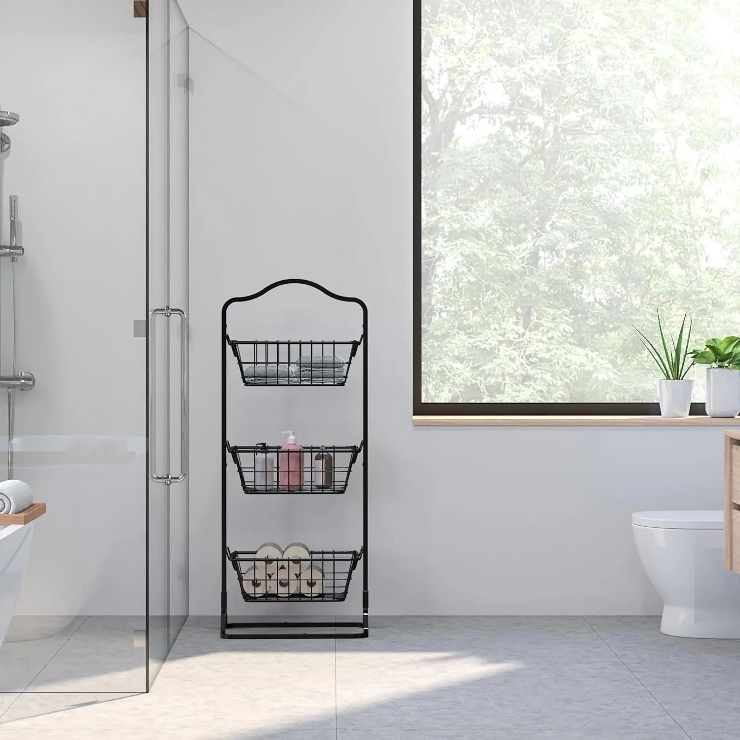 Wire Market Fruit Basket Stand