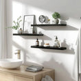 Load image into Gallery viewer, Set Of 4 Black 24 Rustic Wall Shelves For Bedroom

