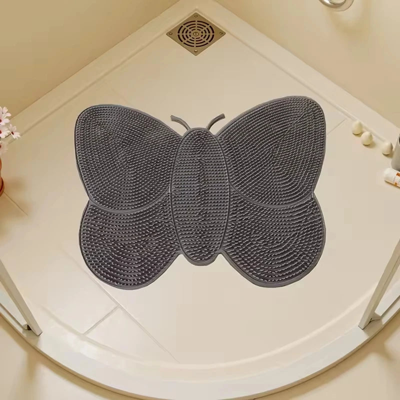 Butterfly Non-Slip PVC Shower Floor Mat for Bathroom