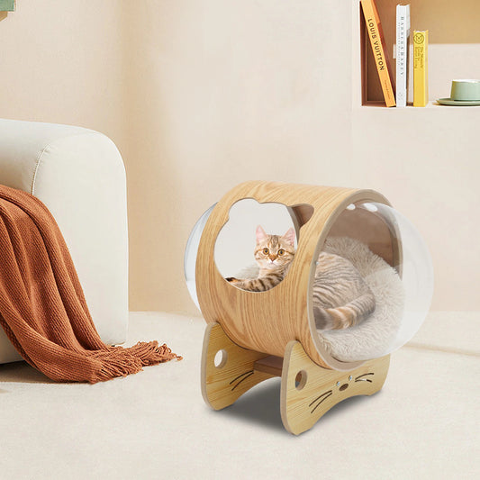 Modern Wooden Cat Bed House
