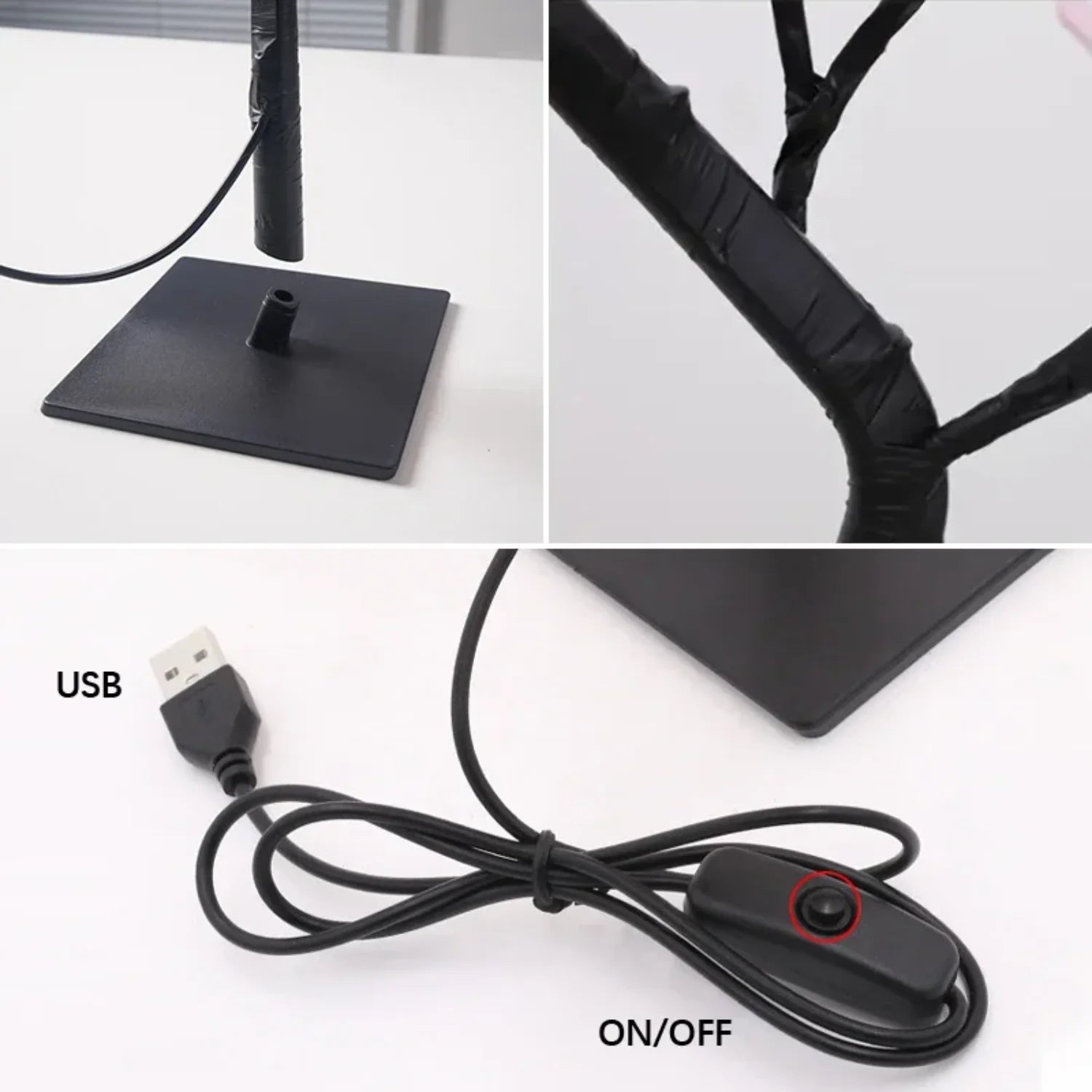 Rose Flower Tree USB Night Light Lamp for Bedroom, Parties, Weddings & Holidays