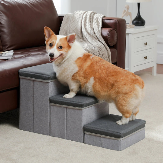 Foldable Pet Stair with Storage Box