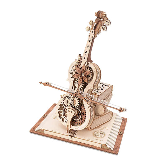 Wooden Puzzle Magic Cello Mechanical Music Box