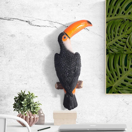 Resin Toucan Figurine Wall Art Decor