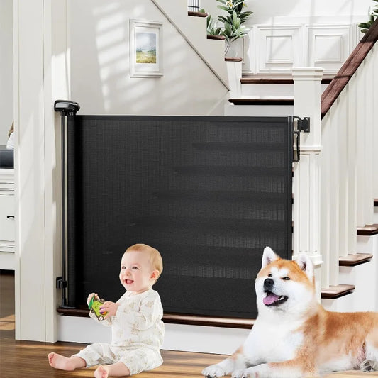Retractable Dog Gate Indoor Extends