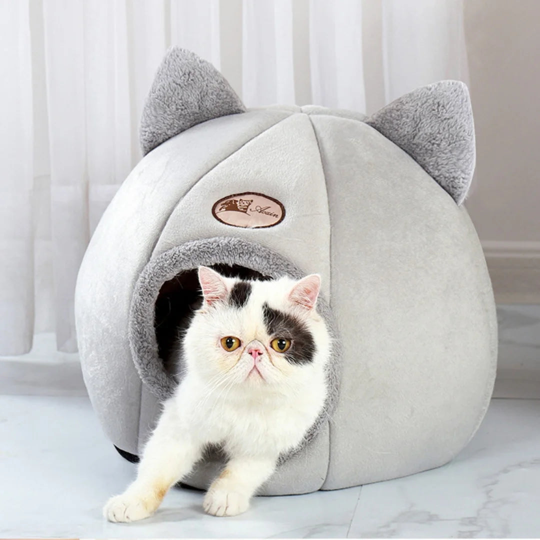 Cozy Cat Ear Pet Bed – Plush, Warm & Washable