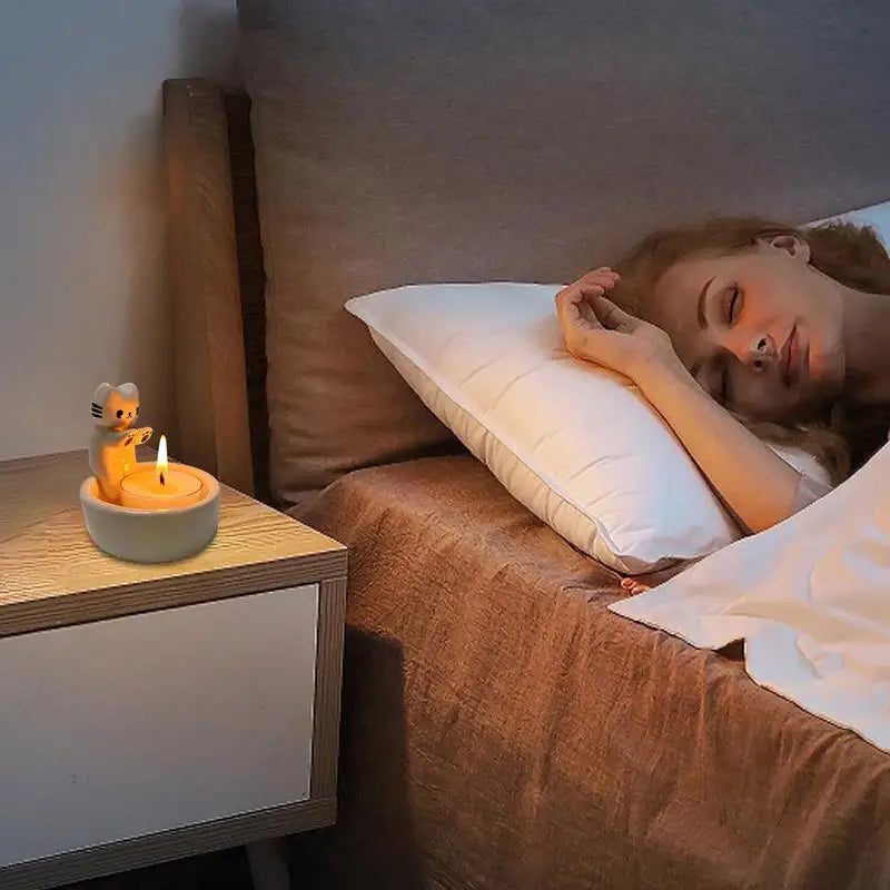 Cartoon Cat Candle Holder