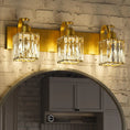 Load image into Gallery viewer, Gold Modern Crystal Vanity Light Fixtures
