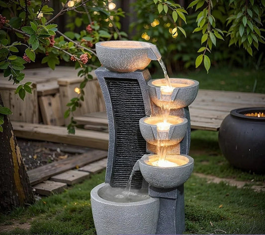 Lights Relaxation Garden Decor Electric Waterfall Fountain