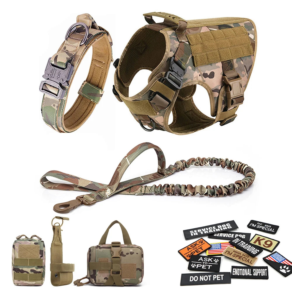 Military Large Dog Harness Collar