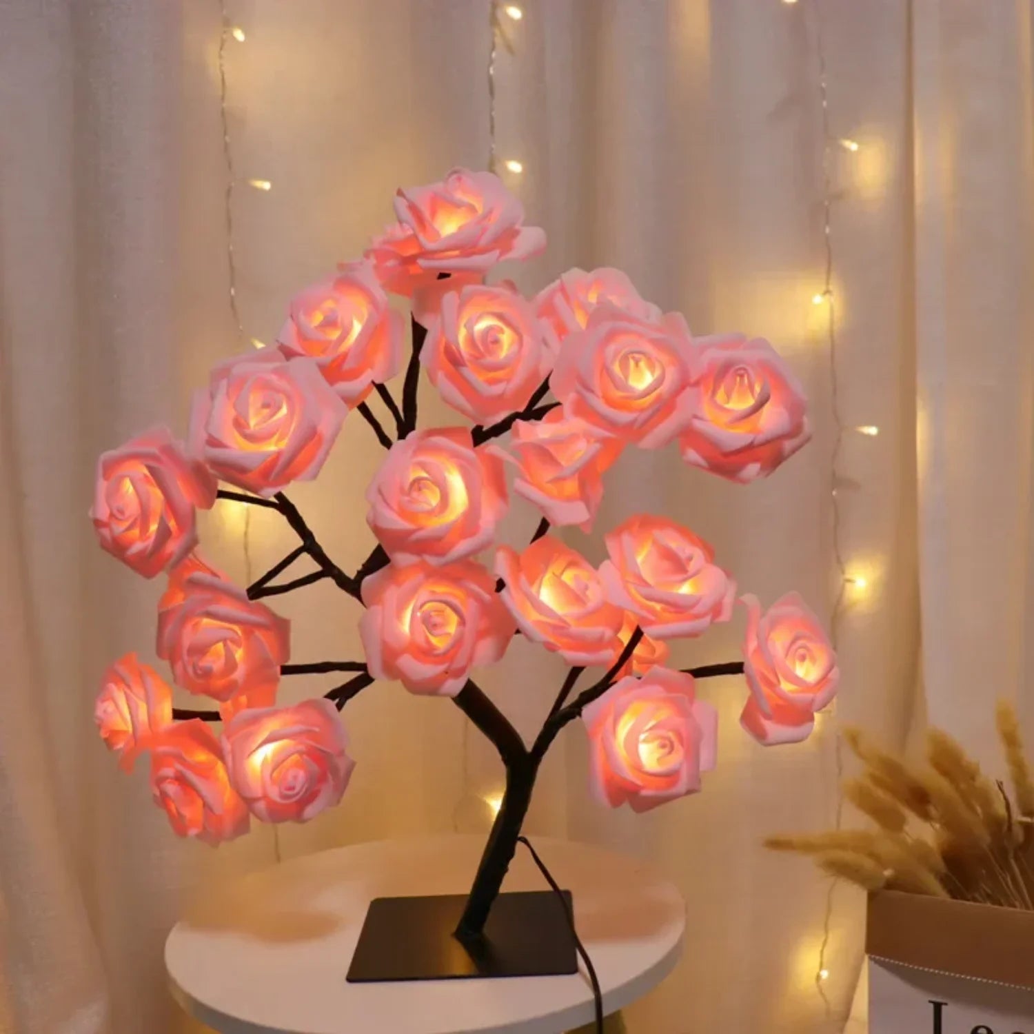 Rose Flower Tree USB Night Light Lamp for Bedroom, Parties, Weddings & Holidays