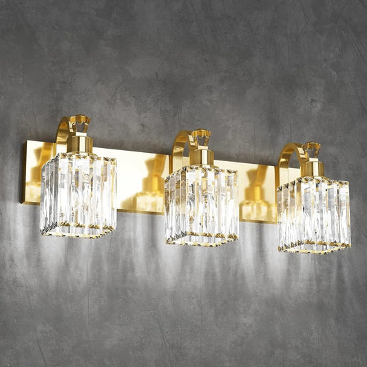 Gold Modern Crystal Vanity Light Fixtures