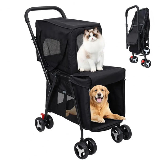 Double Pet Stroller for Two Small Dogs or Cats