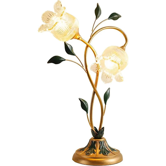Gold Glass Flower Table Lamp