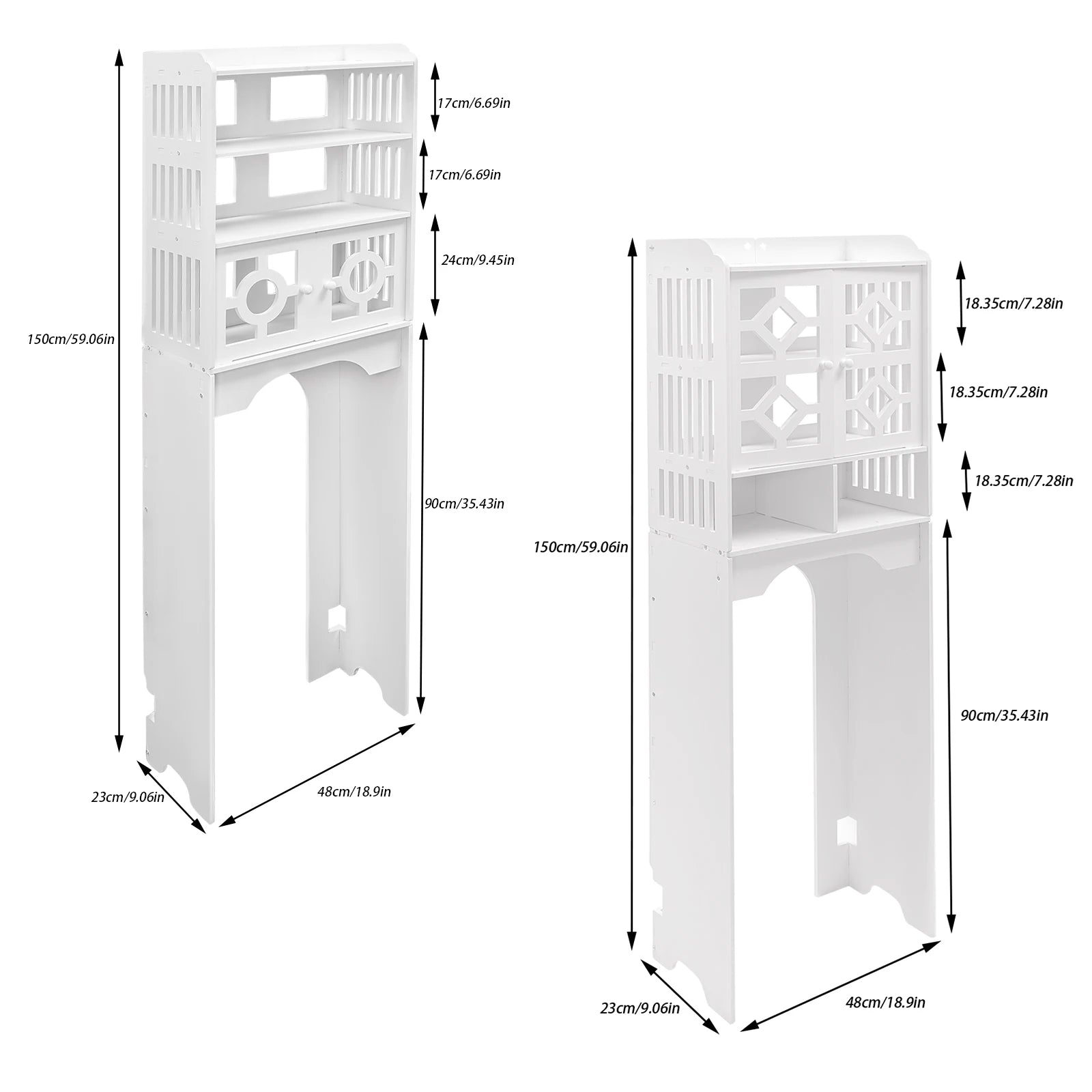 4 Tier Over-The-Toilet Bathroom Storage Cabinet