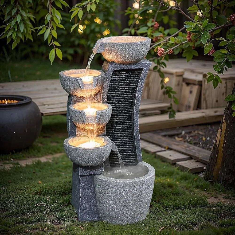 Lights Relaxation Garden Decor Electric Waterfall Fountain