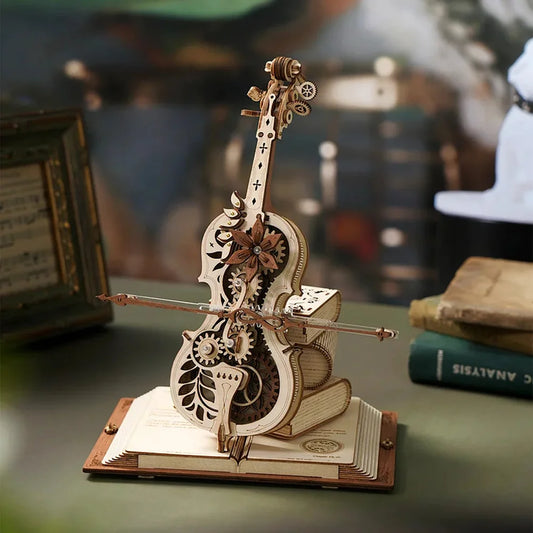Wooden Puzzle Magic Cello Mechanical Music Box