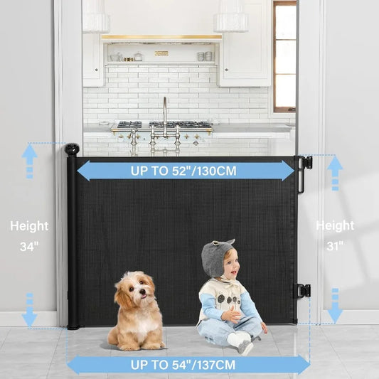 Retractable Dog Gate Indoor Extends