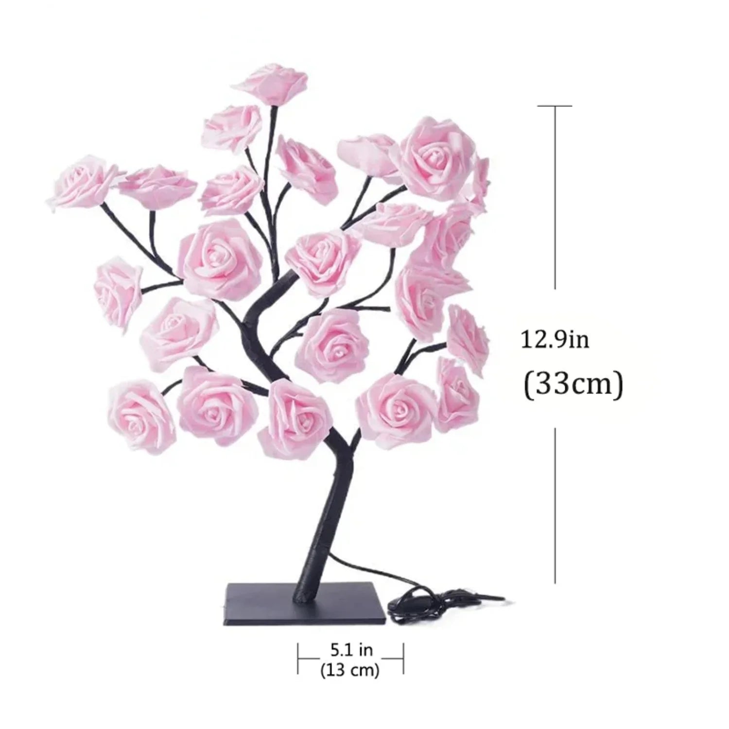 Rose Flower Tree USB Night Light Lamp for Bedroom, Parties, Weddings & Holidays